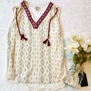 Lucky “Live in Love” Sleeveless Off White Top